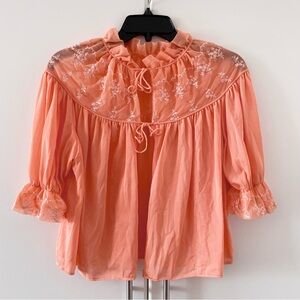 Vintage Beautyskin Sheer Blouse Duster Bedroom Jacket